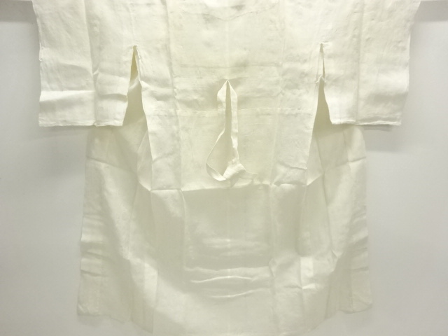 アンティーク　本麻透かし織　花模様長襦袢